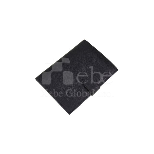black leather passport holder