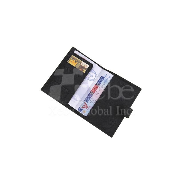black leather passport holder