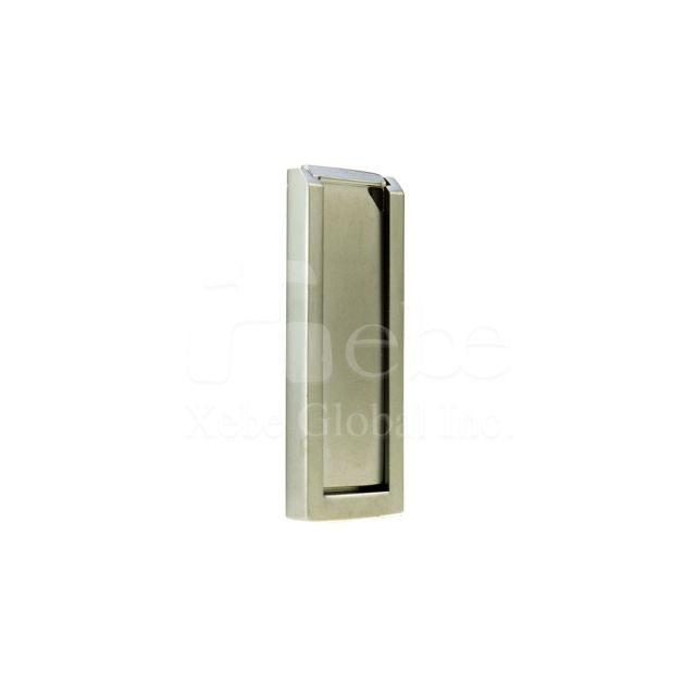 silver metal flash drive