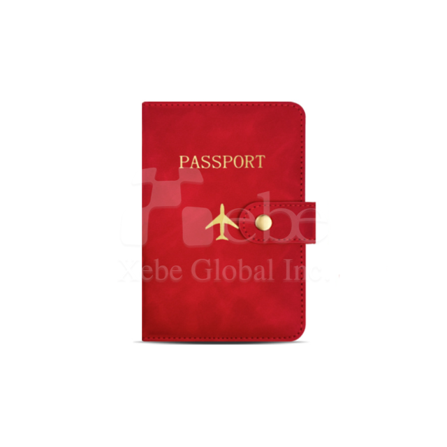 custom red leather passport case