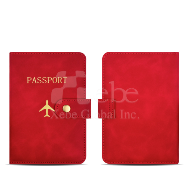 custom red leather passport case
