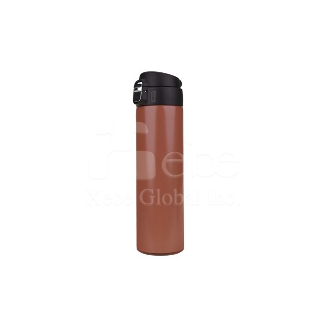 customizable push button lid thermal flask