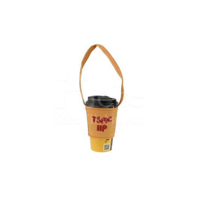 canvas beverage carrier with company logo