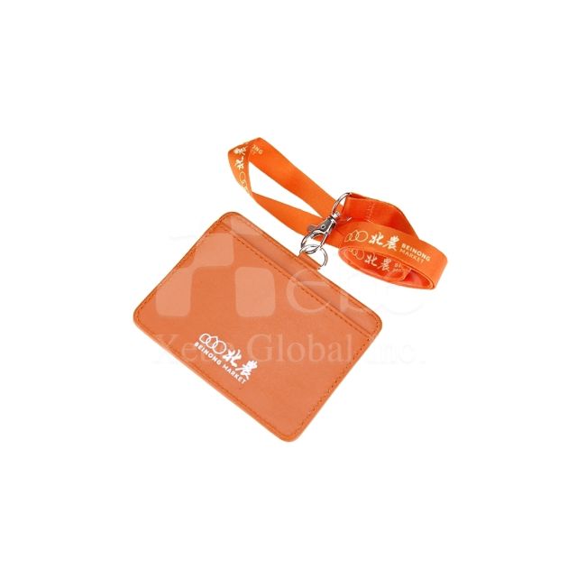 custom bright colored leather ID holder