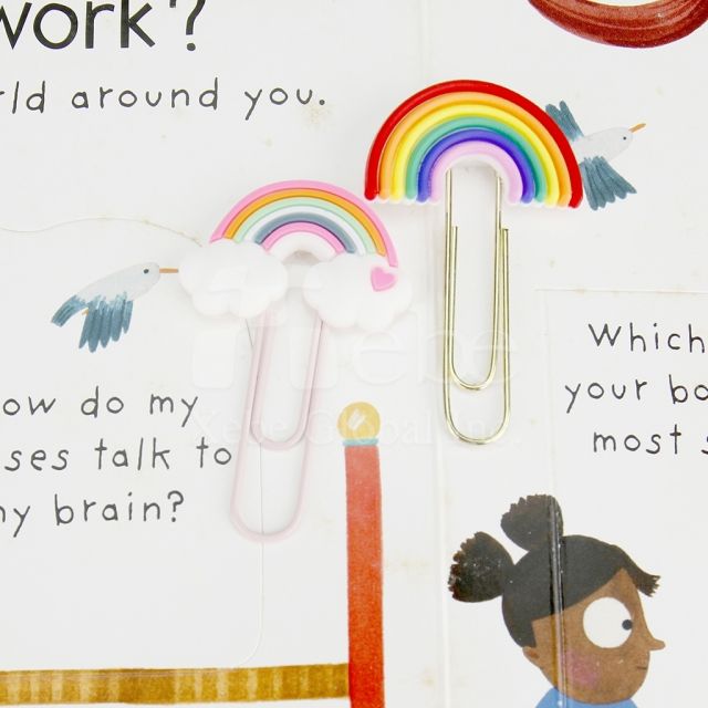 rainbow shaped paperclip bookmark