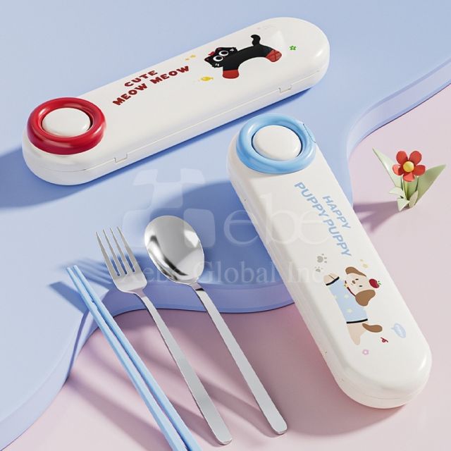 playful puppy eco friendly stainless steel cutlery
