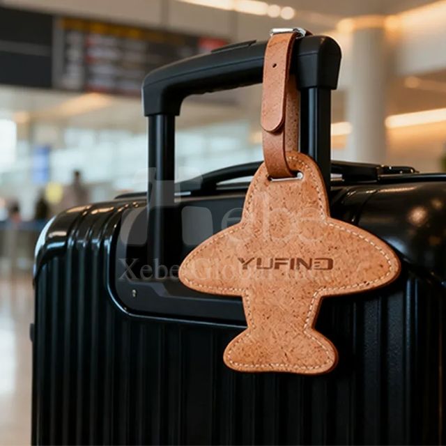 eco friendly airplane shaped luggage tag made from coffee grounds