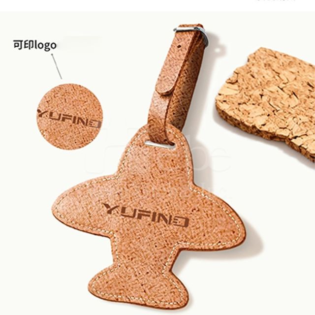 eco friendly airplane shaped luggage tag made from coffee grounds