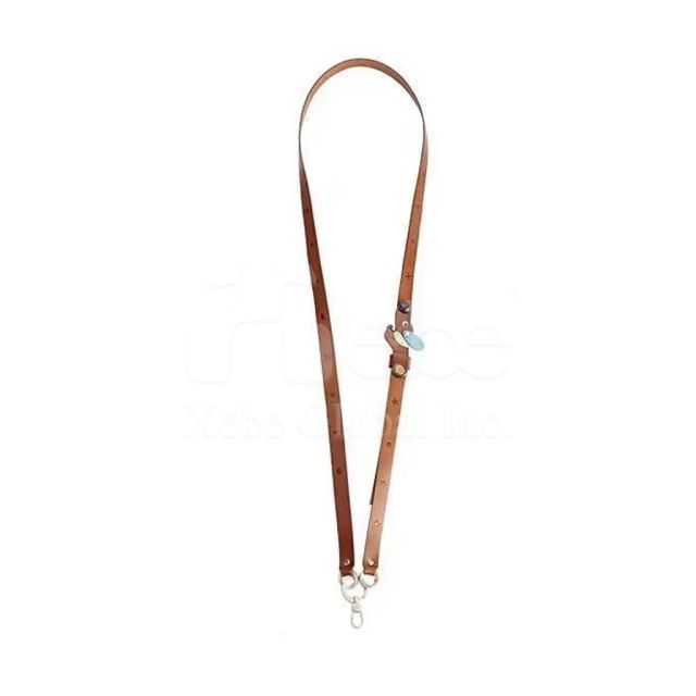 customized leather puppy phone lanyard
