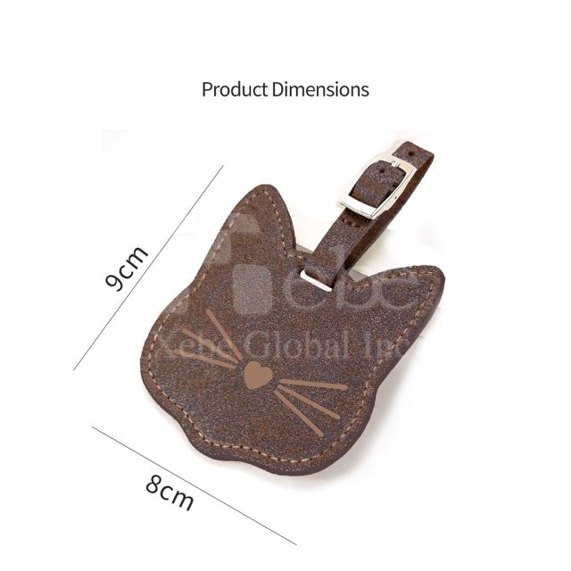 cat shaped luggage tag made from coffee grounds