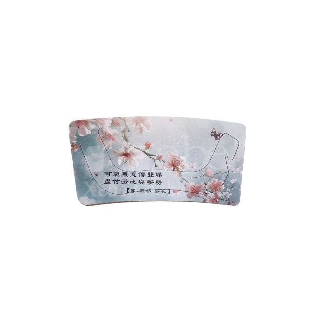 vintage-style sakura cherry blossom paper drink carrier